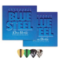 Dean Markley 2562 Blue Steel Medium Gauge Electric Guitar String(.011-.052) 2 Pack, with ChromaCast 4 Pick Sampler   564572883